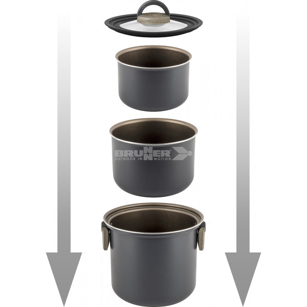 BRUNNER TORRALTA Ø 20cm SET PENTOLE SALVASPAZIO PER CAMPER E BARCHE