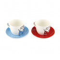 VK COLLECTION COPPIA DI TAZZINE DA CAFFE' IN PORCELLANA DA 100ml