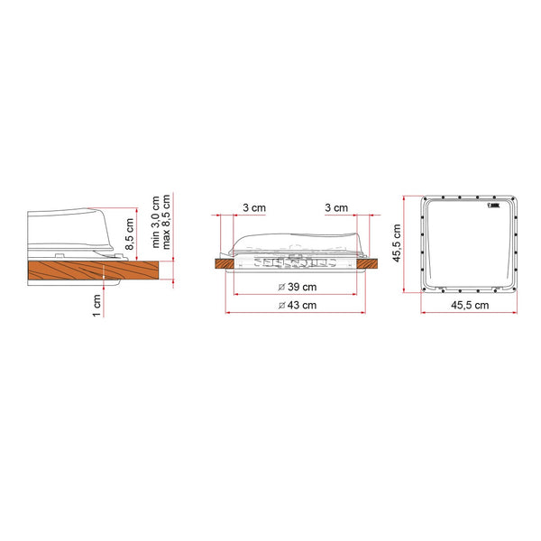 FIAMMA VENT 40x40 OBLO SENZA VENTILATORE - DISPONIBILE IN 2 COLORI