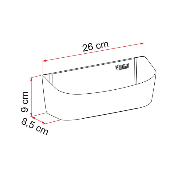 FIAMMA POCKET PLUS M Tasca multiuso in plastica resistente 26x8,5x9 cm