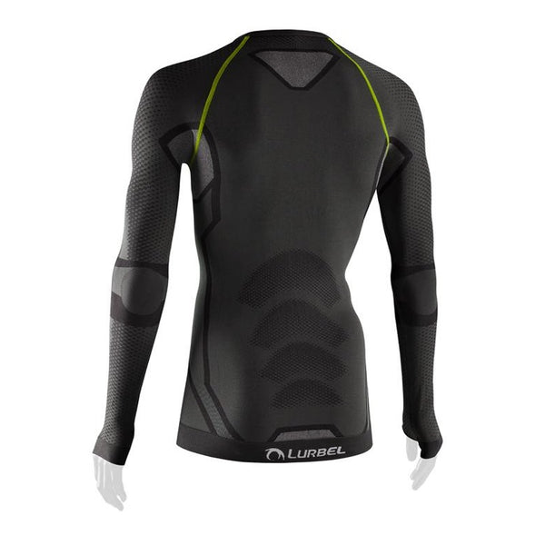 LURBEL CRISTALLO MAGLIA INTIMA TECNICA MANICHE LUNGHE TRASPIRANTE E AD ASCIUGATURA RAPIDA - DARK GREY / PISTACHIO