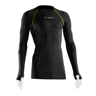 LURBEL CRISTALLO MAGLIA INTIMA TECNICA MANICHE LUNGHE TRASPIRANTE E AD ASCIUGATURA RAPIDA - DARK GREY / PISTACHIO