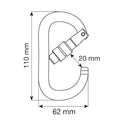 CAMP OVAL XL LOCK MOSCHETTONE A CHIUSURA KEYLOCK CON GHIERA A VITE
