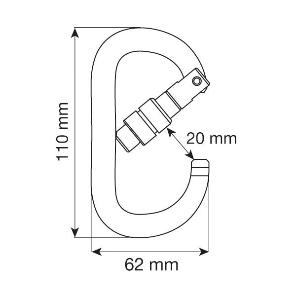 CAMP OVAL XL LOCK MOSCHETTONE A CHIUSURA KEYLOCK CON GHIERA A VITE