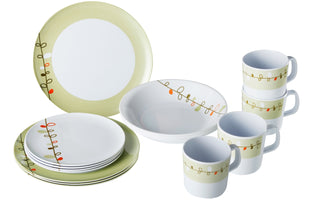 BRUNNER MELAMINE SET ESPRIT SET PIATTI E TAZZE COMPOSTO DA 16 PEZZI IN RESISTENTE MELAMINA
