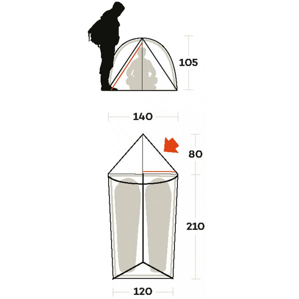 FERRINO MANASLU 2 TENDA QUATTRO STAGIONI COLORE ARANCIO