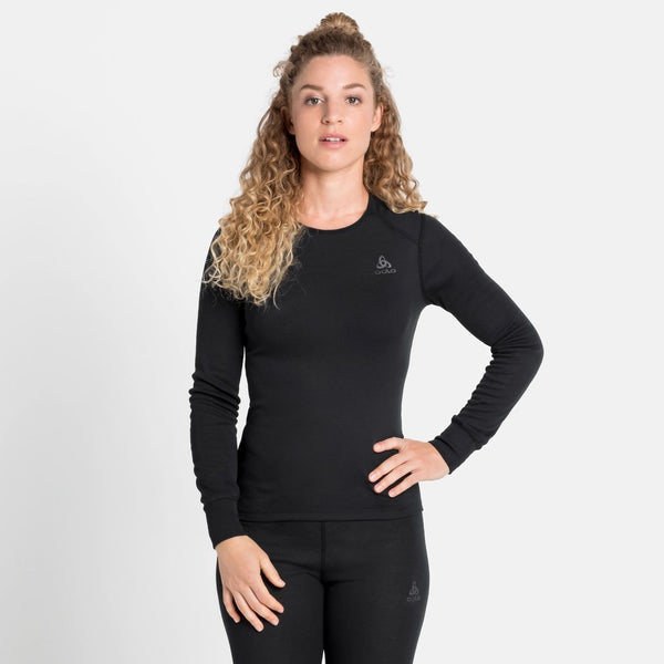 ODLO BL TOP CREW NECK LONG ACTIVE WARM ECO W MAGLIA TERMICA DONNA NERO