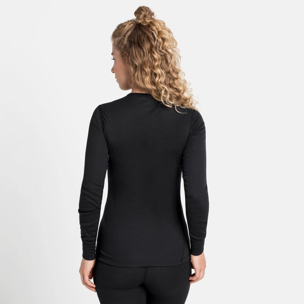ODLO BL TOP CREW NECK LONG ACTIVE WARM ECO W MAGLIA TERMICA DONNA NERO