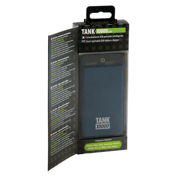 LAMPA TANK 10000mAh CARICABATTERIE USB PORTATILE