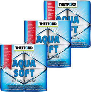THETFORD 3 CONFEZIONI AQUA SOFT DA 4 ROTOLI CARTA IGIENICA A RAPIDA DISSOLVENZA