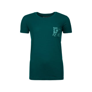ORTOVOX 185 MERINO WAY TO POWDER TS W T-SHIRT TECNICA DONNA IN LANA MERINO PACIFIC GREEN - NUOVI ARRIVI