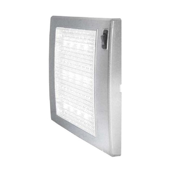 CARBEST Lampada a LED 12V, SlimLite, color argento, rettangolare 185x110x12mm