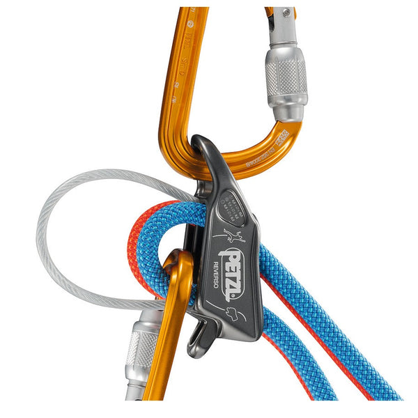 PETZL BELAY DEVICE REVERSO GREY ASSICURATORE DISCENSORE - DISPONIBILE IN 3 COLORI