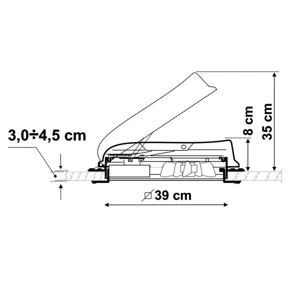 FIAMMA TURBO VENT WHITE OBLÒ CON VENTILATORE
