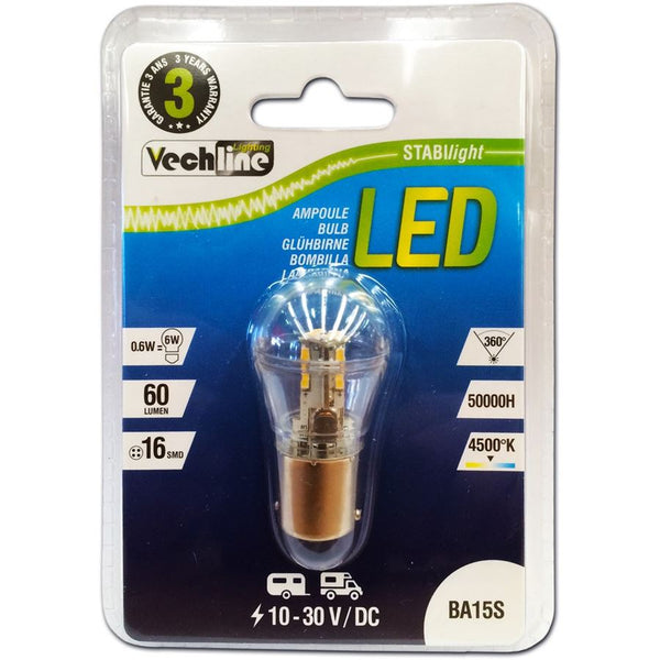 VECHLINE LAMPADINA DI RICAMBIO A LED 12V BA15S 60 LUMEN
