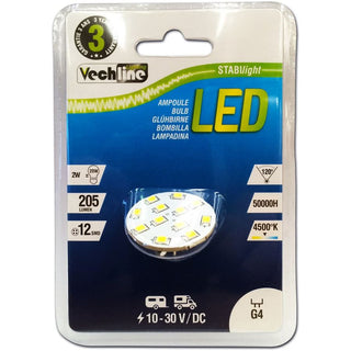 VECHLINE LAMPADINA LED RICAMBIO G4 205 LUMEN ATTACCO POSTERIORE 12V
