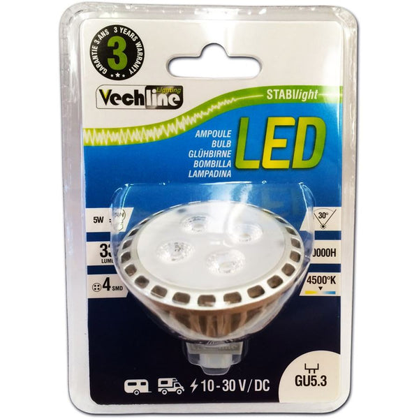 VECHLINE LAMPADINA LED 380 LUMES - ATTACCO GU 5.3 MR16