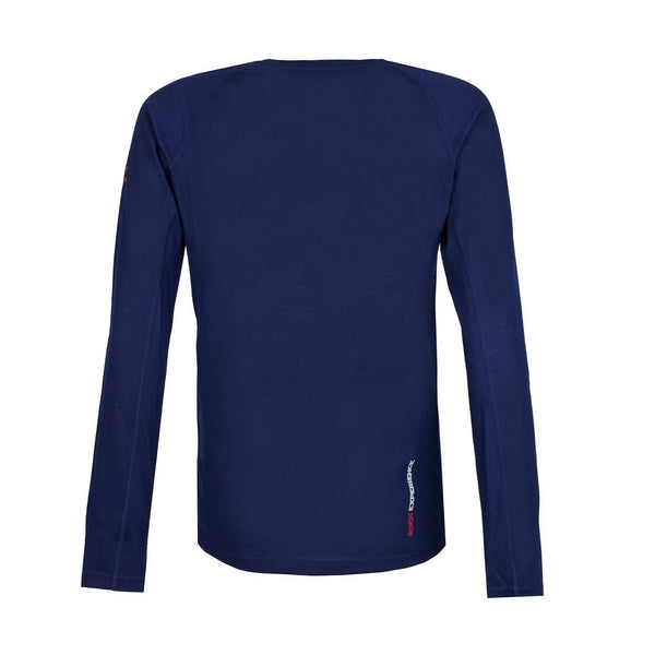 MAGLIETTA TERMICA MANICHE LUNGHE 50% MERINO MAKANI - Blue Depths - Rock Experience