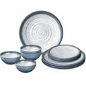BRUNNER MIDDAY TUSCANY SET 12 PEZZI STOVIGLIE IN RESISTENTE MELAMINA E FONDOI ANTISLIP