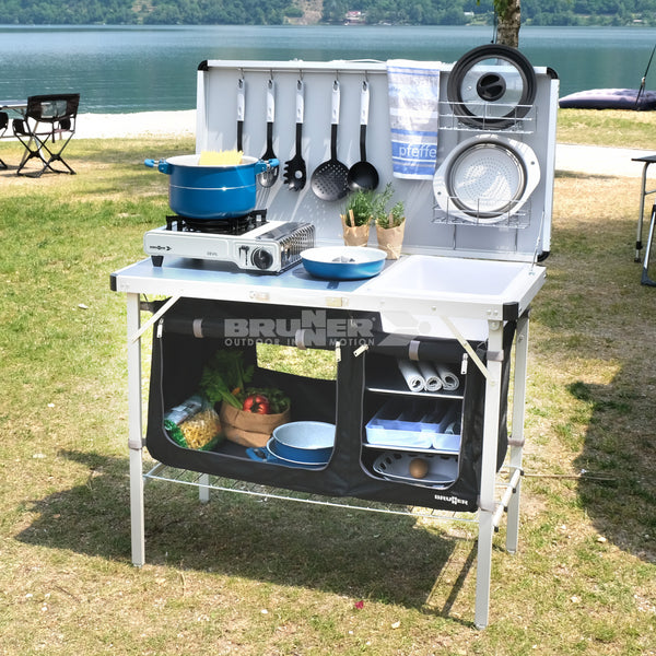 BRUNNER DRIVE IN BLACK MOBILETTO CUCINA IDEALE PER UTILIZZO OUTDOOR COMPATTO E ROBUSTO