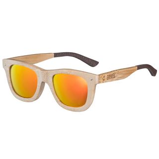 GRIVEL #CLIMBDIFFERENT SUNGLASSES Occhiali da sole con montatura in bambù e lenti specchiate rosse categoria 3 UV400.