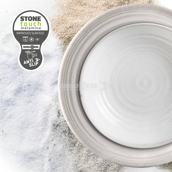 BRUNNER LUNCH BOX SAVANA SET PIATTI E TAZZE COMPOSTO DA 16 PEZZI IN RESISTENTE MELAMINA CON FONDO ANTISCIVOLO