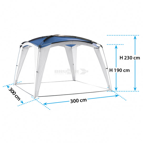 BRUNNER MEDUSA II 3x3 GAZEBO PER OUTDOOR CON MONTAGGIO SEMPLICE E VELOCE