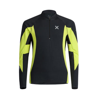 MONTURA RUN ENERGY ZIP MAGLIA LEGGERA E TRASPIRANTE IDEALE PER CORSA Colore Antracite/Verde Lime