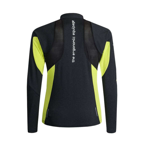 MONTURA RUN ENERGY ZIP MAGLIA LEGGERA E TRASPIRANTE IDEALE PER CORSA Colore Antracite/Verde Lime