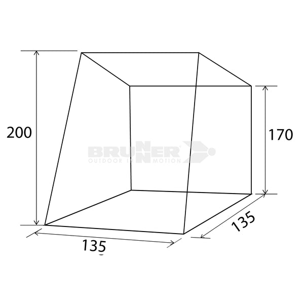 BRUNNER PILOTE TENDA PORTELLONE POSTERIORE PER VW Caddy 135x135x H170/200cm
