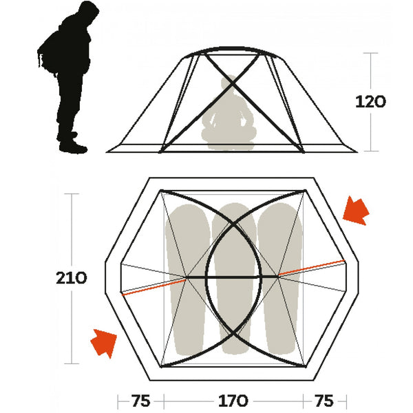 FERRINO TENDA 3 POSTI LEGGERA E COMPATTA SVALBARD 3.0 highlab 4 stagioni