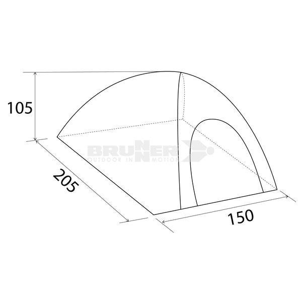 BRUNNER STRATO 2 TENDA MONOTELO DA 2 PERSONE LEGGERA E COMPATTA